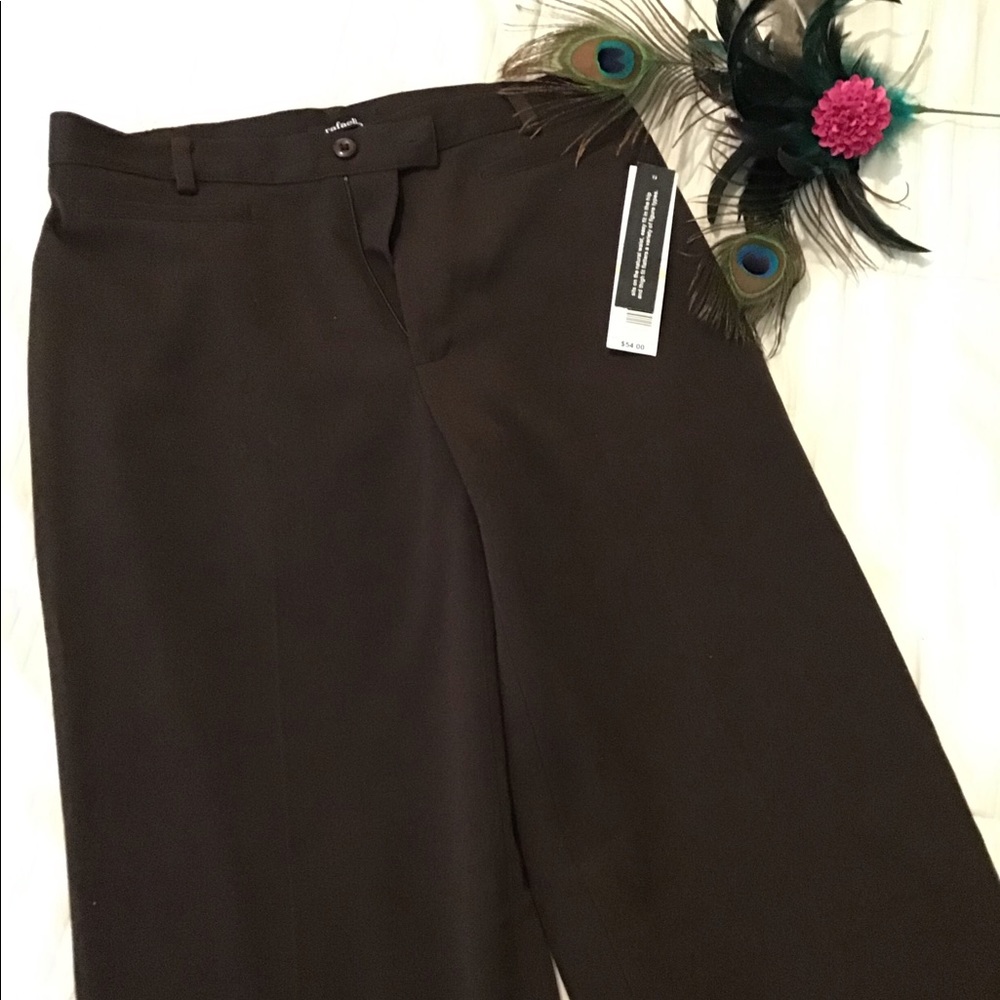 Professional chocolate brown classic fit stretch